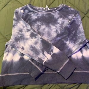Super comfy navy and white tie dye sweatshirt